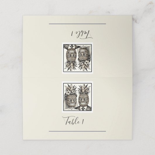 Bruid & Bruidegom Aloha Ananas Tiki Trouwstoelinde (Buitenkant ongevouwen)