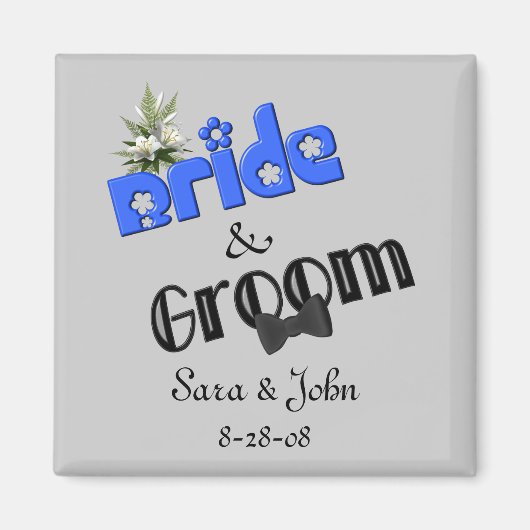 Bruid bruidegom Bewaar de datum Bruiloft Favor Mag Magneet (Voorkant)