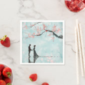 Bruid & Bruidegom Blauw Theme Wedding Servet (Insitu)