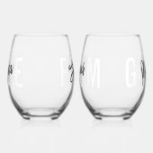 Bruid bruidegom Borstel Script Modern Wijnglas Zonder Voet (Links)