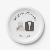 Bruid & Bruidegom Bruiloft Bruiloftsreceptie Papieren Bordje (Voorkant)