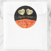 Bruid & bruidegom Bruiloft in Sinaasappel | person Ronde Sticker (Tas)