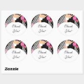 Bruid & bruidegom Dank u Sticker Floral Pink (Vel)
