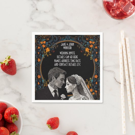 Bruid & bruidegom delicate klassieke servet (Insitu)