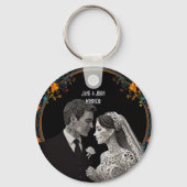 Bruid & bruidegom delicate klassieke sleutelhanger (Voorkant)