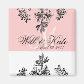 Bruid & bruidegom Elegant Monogram Magneet (Voorkant)