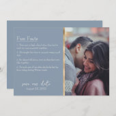 Bruid & bruidegom Feiten Foto op Dusty Blue Kaart (Voorkant / Achterkant)