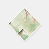 Bruid & Bruidegom Green Theme Wedding Servet (Hoek)