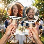 bruid bruidegom haar hem foto bruiloft douche spel handwaaier