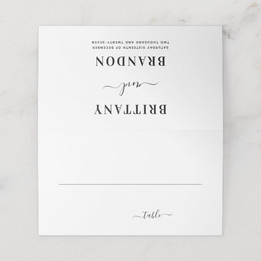 Bruid & bruidegom Moderne Zwart-wit bruiloft (Buitenkant ongevouwen)