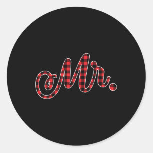 bruid bruidegom Mr. Mrs. Kerstmis bruiloft matchin Ronde Sticker