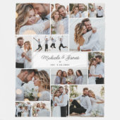 Bruid & Bruidegom Namen 14-Foto Collage Trouwcadea Fleece Deken (Voorkant)