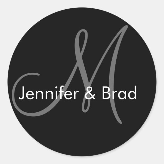 Bruid bruidegom Namen Monogram Bruiloft Sticker (Voorkant)