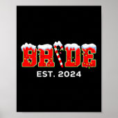 Bruid Bruidegom Net Getrouwd Est 2024 Matching Chr Poster (Voorkant)