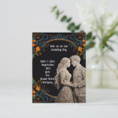 Bruid & Bruidegom Persoonlijke Huwelijk  Briefkaart (Staand voorkant)