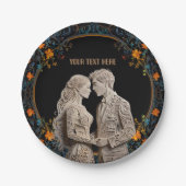 Bruid & Bruidegom Persoonlijke Huwelijk  Papieren Bordje (Voorkant)