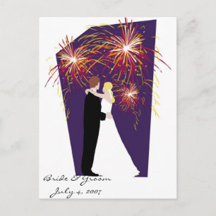 Bruid & Bruidegom Save the Date-July 4th Weddings Aankondigingskaart