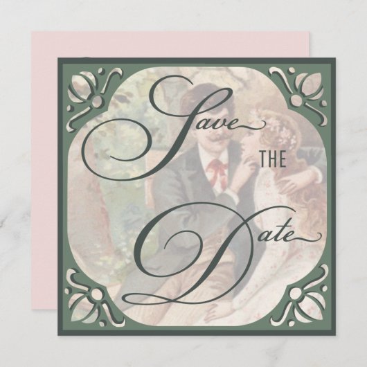 bruid & bruidegom Save the Date Sjabloon (Voorkant / Achterkant)