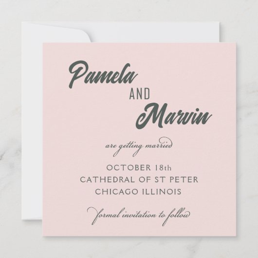  bruid & bruidegom Save the Date Sjabloon (Achterkant)