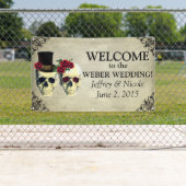 Bruid & bruidegom schedel bruiloft banner (Insitu)