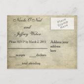 bruid & bruidegom schedel bruiloft RSVP Kaart (Achterkant)