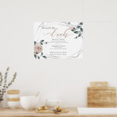 Bruid Bruidegom Signature Drankjes Bar Menu Roze Poster (Keuken)