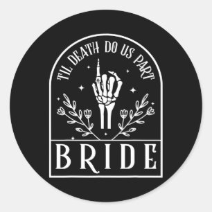 Bruid Bruidegom Skelet Gotische Halloween-verlovin Ronde Sticker