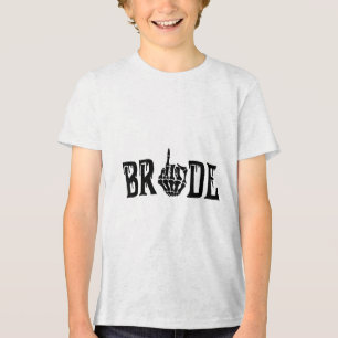 Bruid bruidegom Skelet Hand Halloween Bruiloft Bac Tri-Blend Shirt