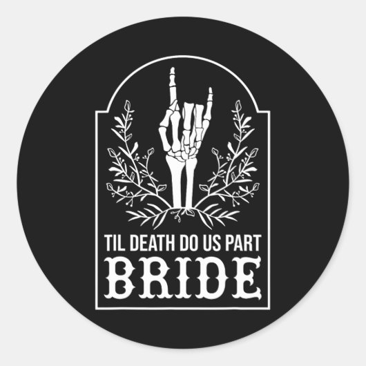 Bruid Bruidegom Skeleton Hand Paren Matching Weddi Ronde Sticker (Voorkant)