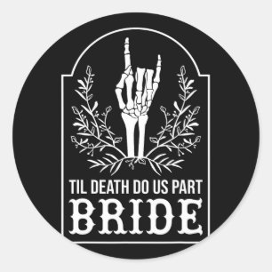 Bruid Bruidegom Skeleton Hand Paren Matching Weddi Ronde Sticker