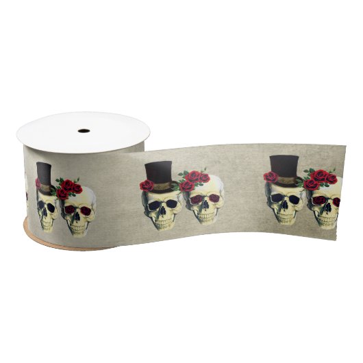 Bruid & bruidegom Skulls Bruiloft Gift Lint (Spoel)