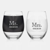 Bruid & Bruidegom Suit Trouwjurk Mr & Mrs. Wijnglas Zonder Voet (Achterkant)