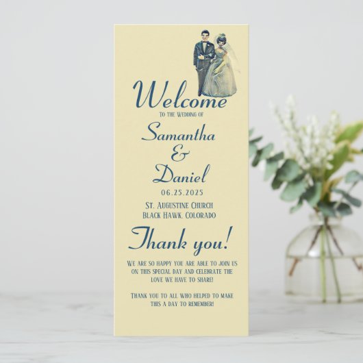 bruid bruidegom trouwceremonie programma (Staand voorkant)