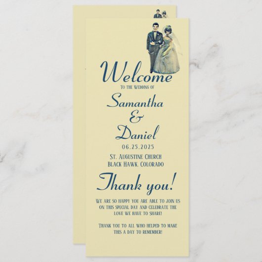  bruid bruidegom trouwceremonie programma (Voorkant / Achterkant)