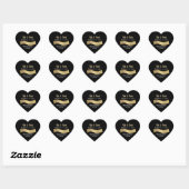 Bruid & Bruidegom Trouwdatum Gouden Banner Hart Ho Hart Sticker (Vel)