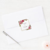 Bruid Bruidegom Trouwen Elegant Waterverf Bloem Ch Vierkante Sticker (Envelop)
