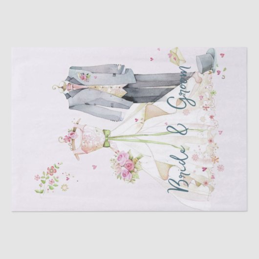 Bruid & Bruidegom Trouwjurk Tissuepapier (Voorkant)