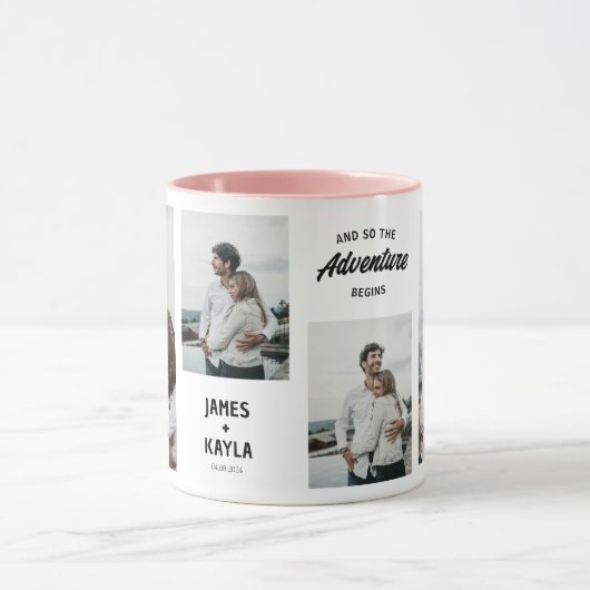 Bruid Bruidegom's Souvenir Bruiloft gast 4 foto's Mok (Midden)