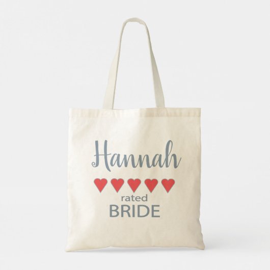 Bruid & Bruidsfeest 5 Hartjes Bruid Tote Bag (Achterkant)