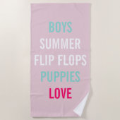 Bruid  Bruidsmeisje Roze Zomerliefde Strooi Feestj Strandlaken (Voorkant)