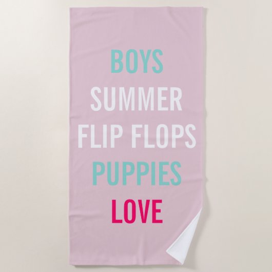 Bruid  Bruidsmeisje Roze Zomerliefde Strooi Feestj Strandlaken (Voorkant)