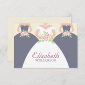 Bruid & bruidsmeisjes Bruids Lunch Plaatskaarten (Voorkant / Achterkant)