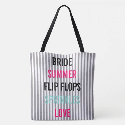 Bruid & bruidsmeisjes Zomer Bruids Sprinkle Party Tote Bag (Achterkant)