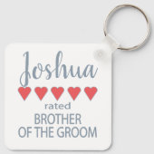 Bruid & Bruidsstoet 5 Hart Broer van de Bruidegom Sleutelhanger (Achterkant)