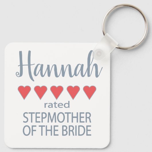 Bruid & Bruiloft 5 Hart Ste-moeder van de Bruid Sleutelhanger (Achterkant)