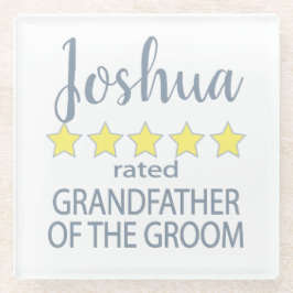 Bruid & Bruiloft 5 sterren Opa van de Bruidegom Glazen Onderzetter