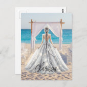 Bruid Bruiloft Dag Strand Bruiloft Fancy Gown Brid Briefkaart (Voorkant / Achterkant)