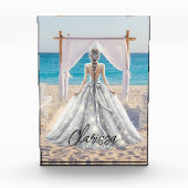 Bruid Bruiloft Dag Strand Bruiloft Fancy Gown Brid Fotoblokken (Voorkant)