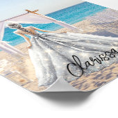 Bruid Bruiloft Dag Strand Bruiloft Fancy Gown Brid Poster (Hoek)