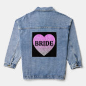 BRUID BRUILOFT GESCHENK GLITTER HART Denim Jacket (Achterkant)